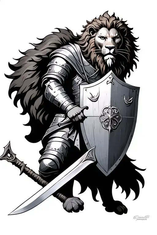 Richard The Lionheart With Sword And Shield