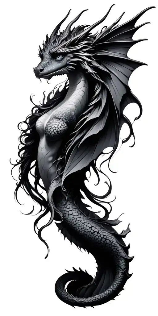 Fairies Dragon Feminine Sleeve Inspired Tattoo Featuring