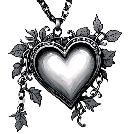 Open Heart Locket With Vine Chain