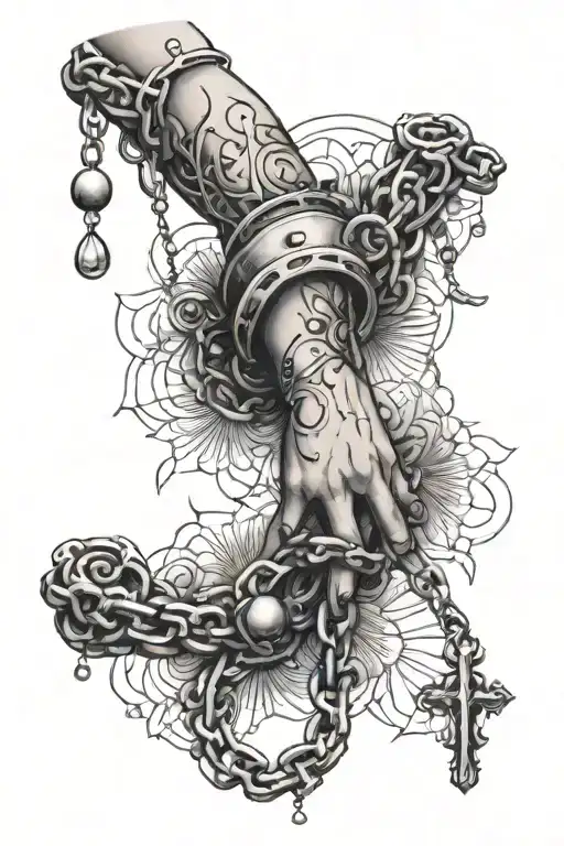 Rosary Chain Wrapped Arm