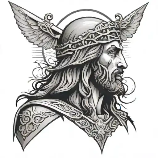 Warrior Jesus Tattoo Featuring