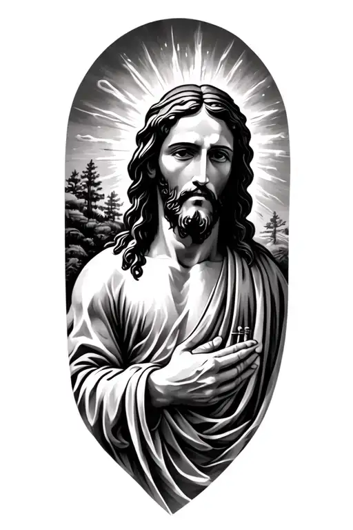 Outdoors Jesus Half Sleeve