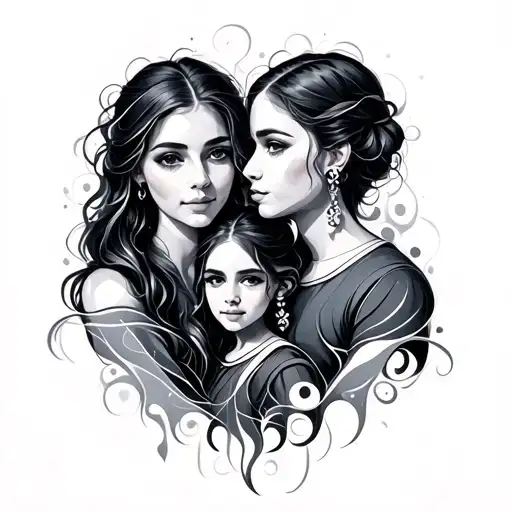 Abstract Tattoo For Family