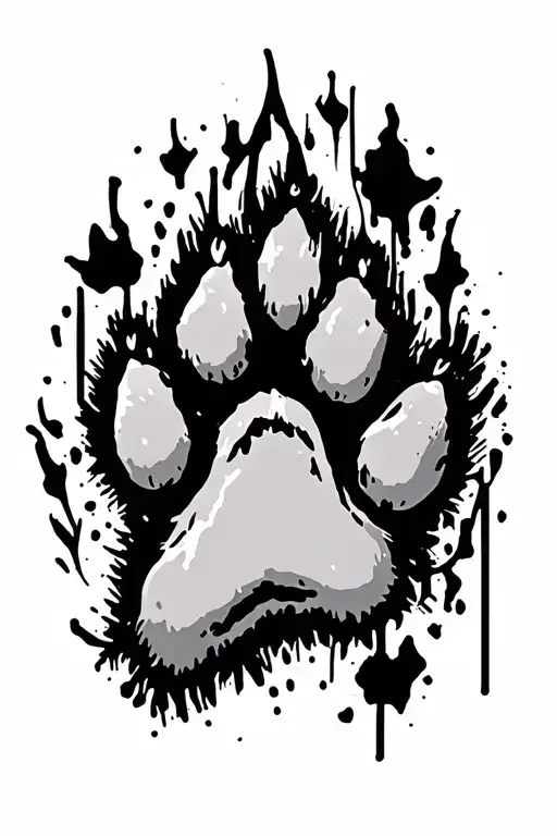 Dog Paw Print Walking Across Like