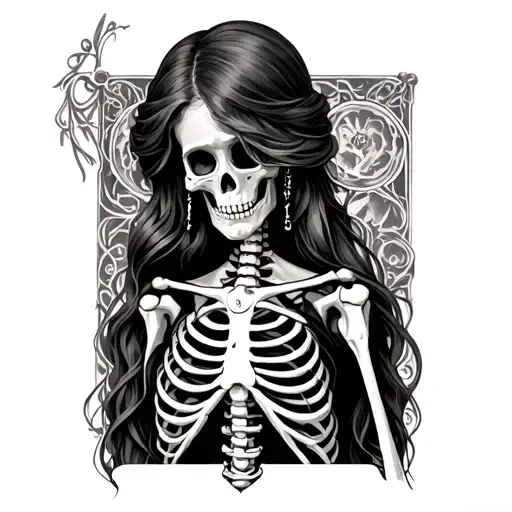 Medieval Lady Skeleton Full Body