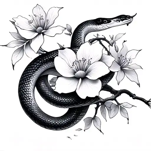 Sakura Flower Growing Sakura Flower Flower Snake