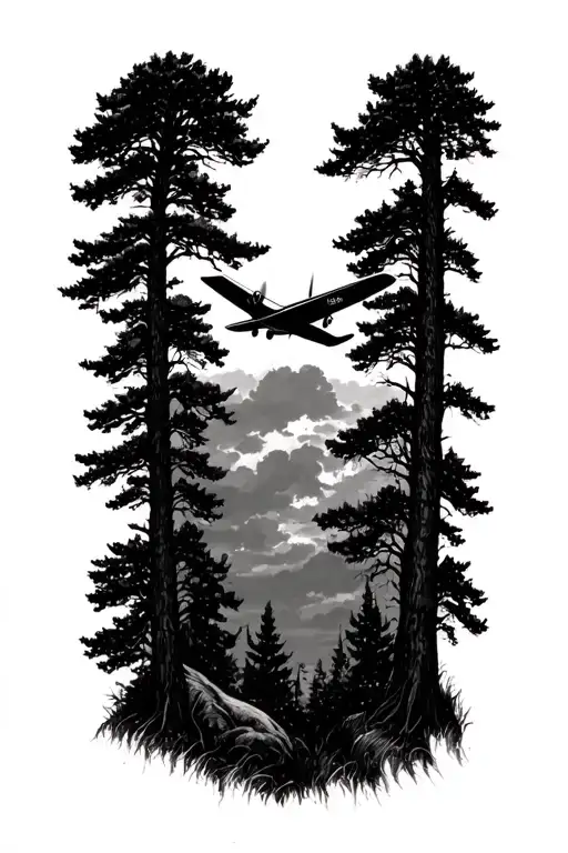 Cessna 172 Flying Over Carniforus Trees