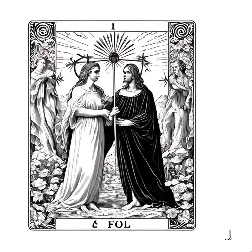 Tarot Sleeve Arm Strength Lovers Justice And The Fool Combination