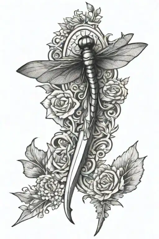 Dragonfly Dagger With An Engraving Of Napping With Jesus