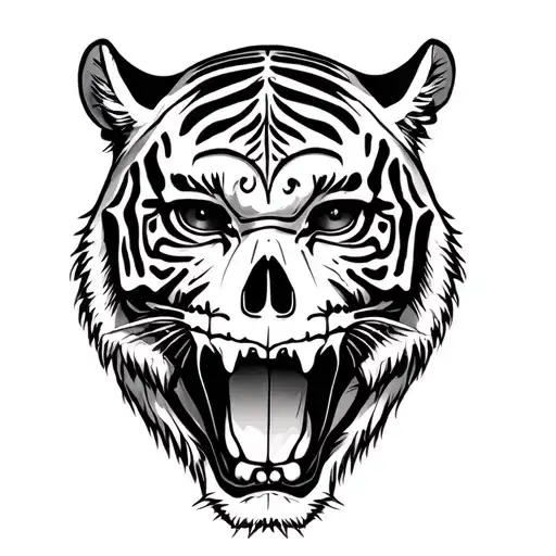 Day Of The Dead Skull And Tiger