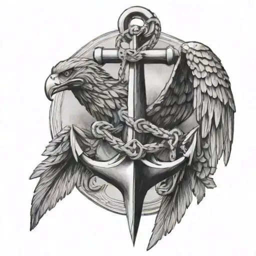 An Anchor Being Hold By An Eagle
