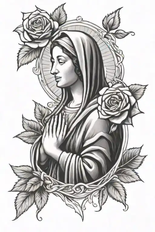 Virgin Mary W Rose
