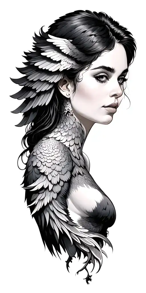 A Woman With A Phoenix