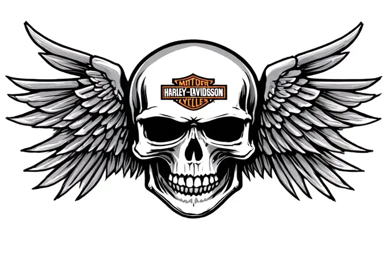 Harley Davidson Logo Made Of A Skull