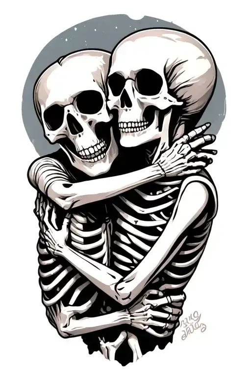 Skeleton Brother Hugging