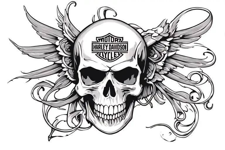 Harley Davidson Logo Made Of A Skull