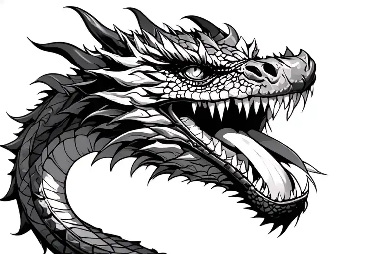 Dragon Face With Tongue Out