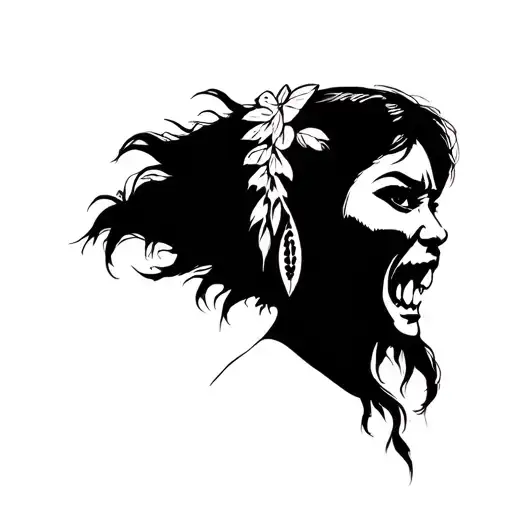 Brazilian Native Girl Angry Face