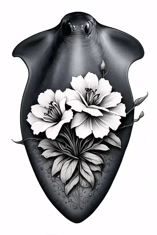 Sting Ray With May Birth Flowers