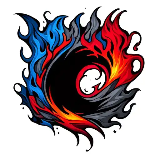 Fire And Red Blue Pink