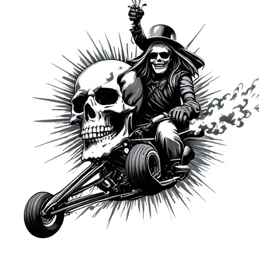 Skull Riding A Firework