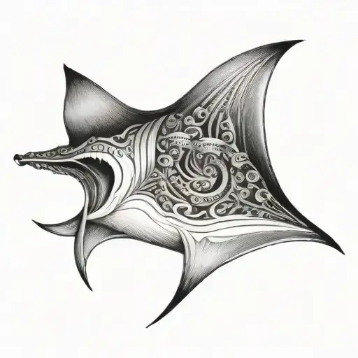3D Embossed Mantaray Stlyed Like It Is A Pauldron
