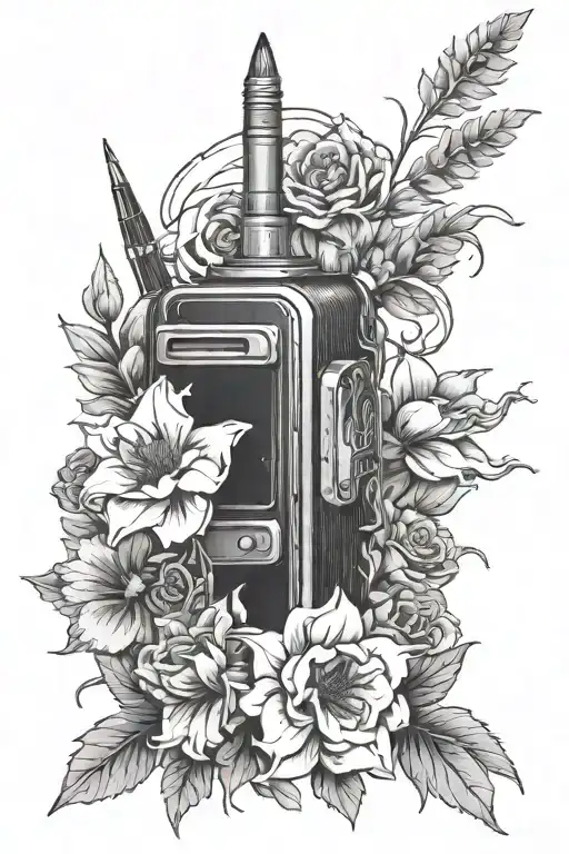 Some Flowers With A Cartridge In The Middle