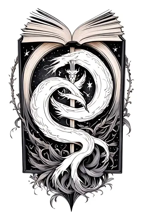 Book With Picese Zodiac Sign Intertwined