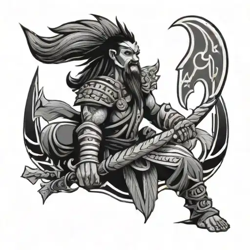 Blackwork Ika Ika Warrior