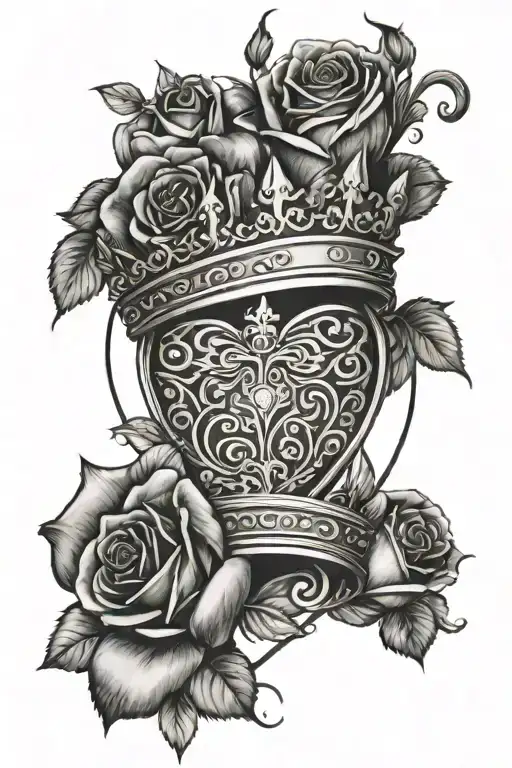 Roses Red With A Kings Crown W Heart Symbolizing Love