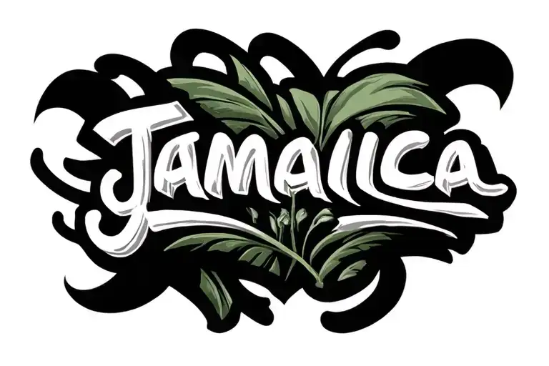 Word Jamaica With Love Symbol