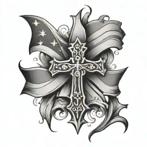 Cross And Flag
