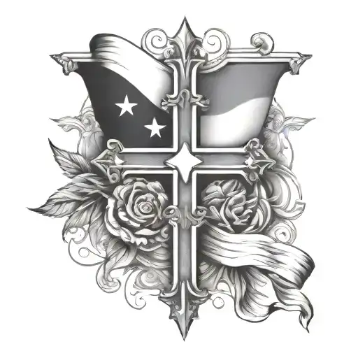 Cross And Flag