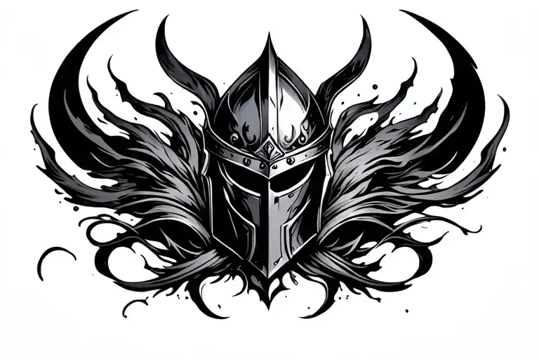 Knight Helmet Water Flowing