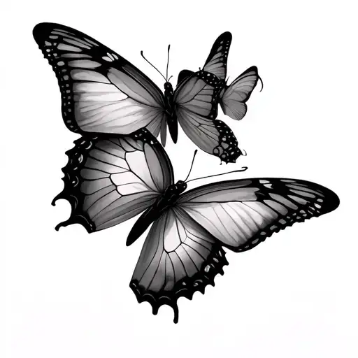 Butterflies Flying Together