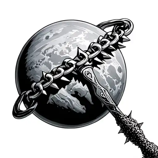 Flail Planet Spiked Chain Handle
