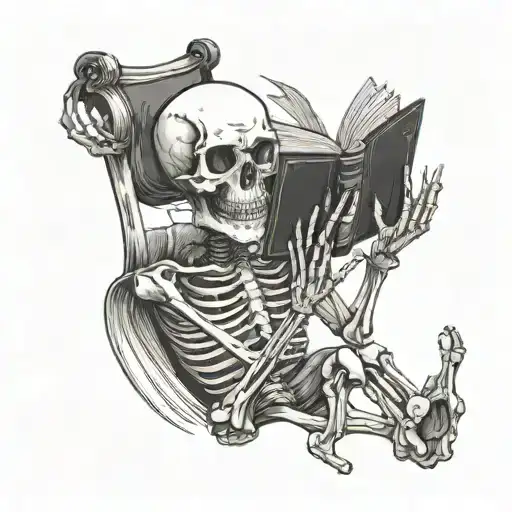 Skeleton Holding A Book