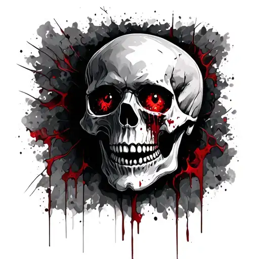 Skull With Bloody Eyes