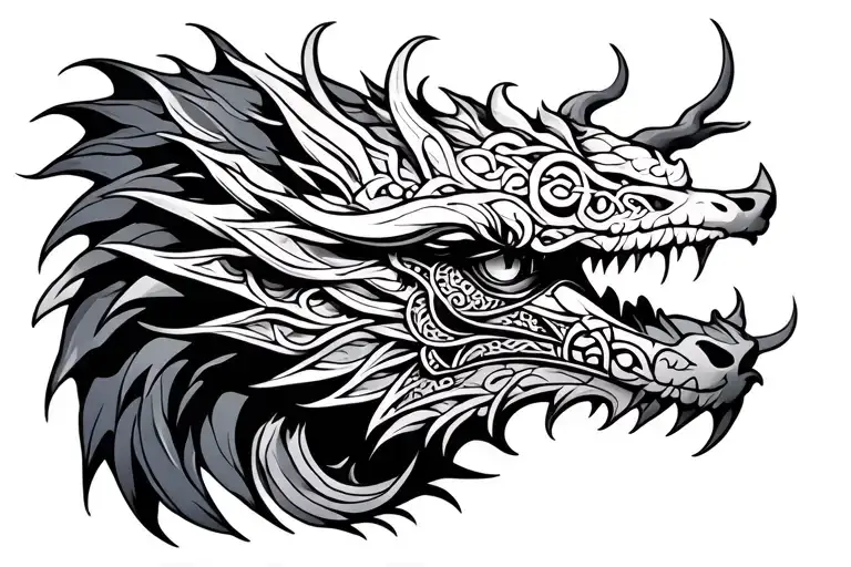 Celtic Dragon Head