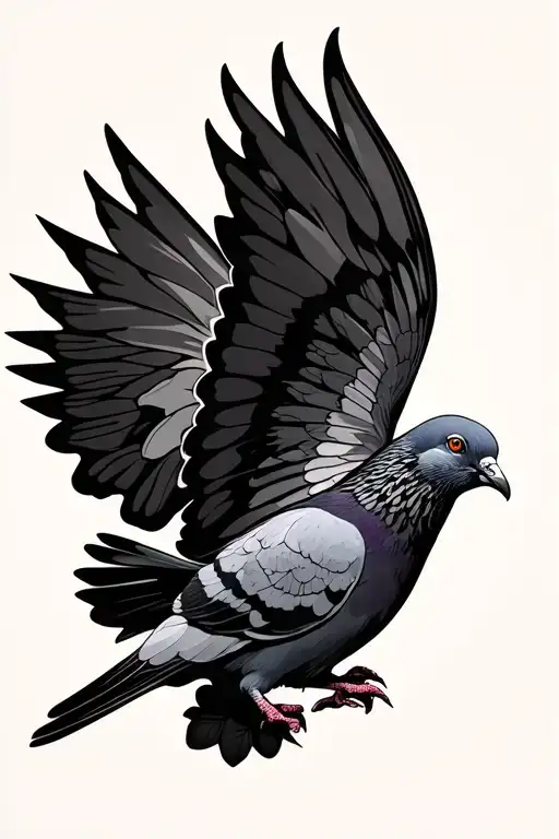 Ornamental Pigeon Flying Towards Butter Fly