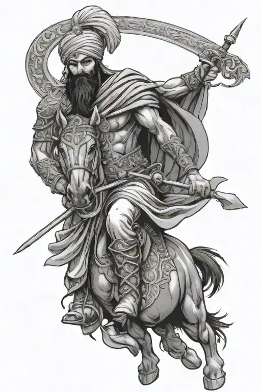 Warrior Virgo Male Fierce Sikh Warrior Riding