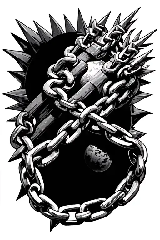 Flail Planet Spiked Chain Going To Handle