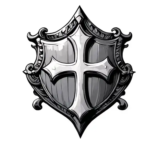 Templar Shield With Cross Sleeve
