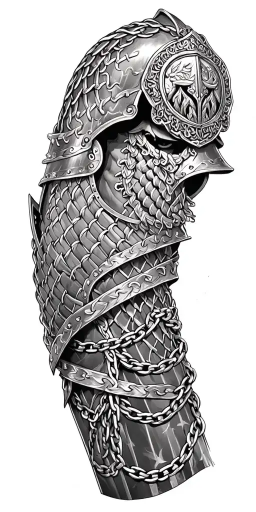 Armor With Macgregor Clan Crest And Chain Mail