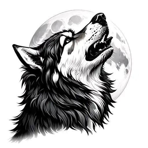 Micanical Clokwork Wolf Howling At The Moon