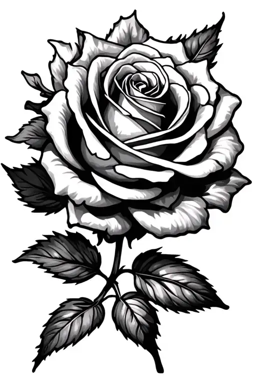 Small Rose With Stem