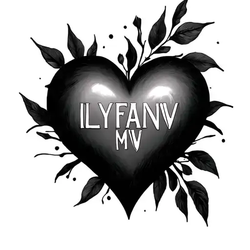 Make The Intials Ilyfaanmw Into An Outline Of A Heart