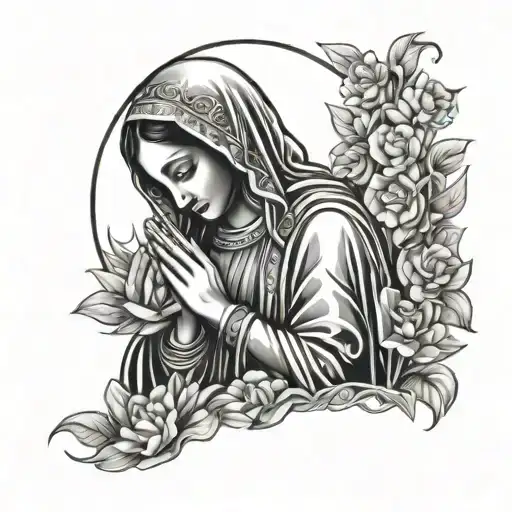 Chicano Style Virgin Mary Praying