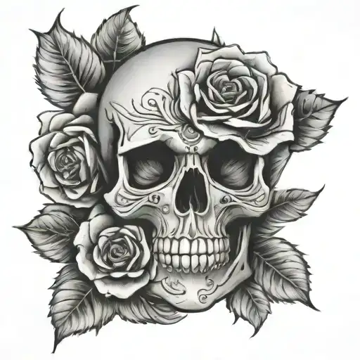 Mandala Skull Rose