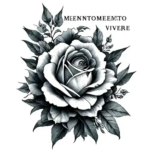 Conceptual Tattoo With The Phrase Mementomorimemento Vivere